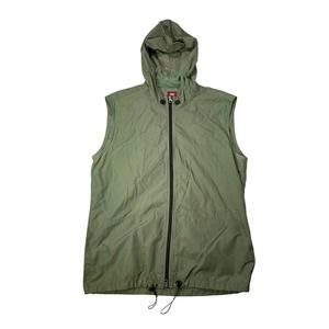 Sixty Made In Italy Zip‎ Up Vest Olive Green Men Size Large